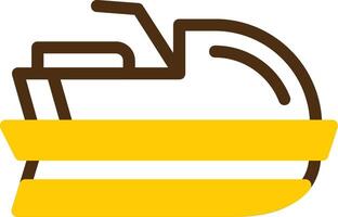 Jet ski Yellow Lieanr Circle Icon vector