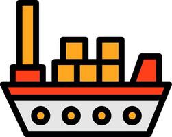 Cargo ship Line Filled Icon vector