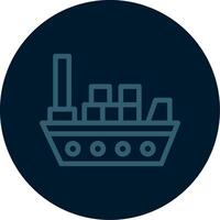 Cargo ship Line Multi color Icon vector