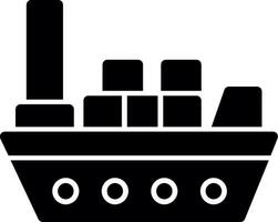 Cargo ship Glyph Icon vector