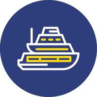 Cruise ship Dual Line Circle Icon vector