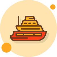 Cruise ship Filled Shadow Circle Icon vector