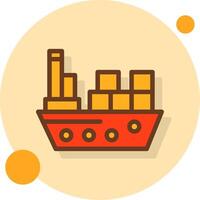 Container ship Filled Shadow Circle Icon vector