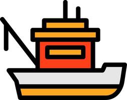 Fishing boat Line Filled Icon vector