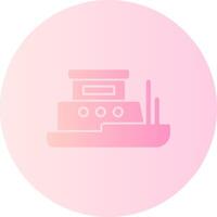 Tugboat Gradient Circle Icon vector