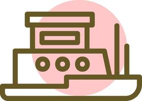 Tugboat Linear Circle Icon vector