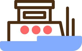 Tugboat Color Filled Icon vector