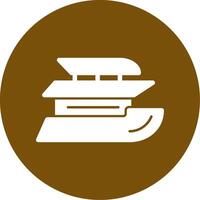 Yacht Glyph Circle Icon vector