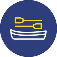 Rowboat Dual Line Circle Icon vector