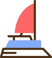 Catamaran Color Filled Icon vector