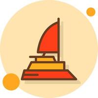 Catamaran Filled Shadow Circle Icon vector