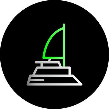 Catamaran Dual Gradient Circle Icon vector