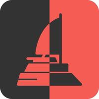 Catamaran Red Inverse Icon vector