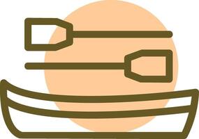 Rowboat Linear Circle Icon vector
