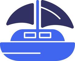 Dinghy Solid Two Color Icon vector