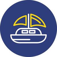 Dinghy Dual Line Circle Icon vector