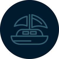 Dinghy Line Multi color Icon vector