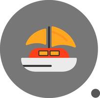 Dinghy Flat Shadow Icon vector