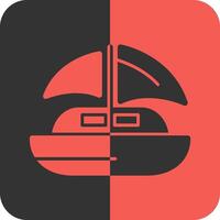 Dinghy Red Inverse Icon vector