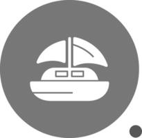 Dinghy Glyph Shadow Icon vector