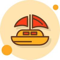 Dinghy Filled Shadow Circle Icon vector