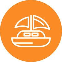 Dinghy Outline Circle Icon vector