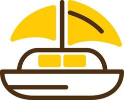 Dinghy Yellow Lieanr Circle Icon vector