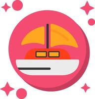 Dinghy Tailed Color Icon vector