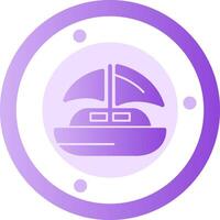 Dinghy Glyph Gradient Icon vector