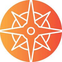 Nautical compass Solid Multi Gradient Icon vector