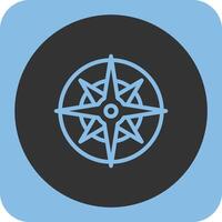 Nautical compass Linear Round Icon vector