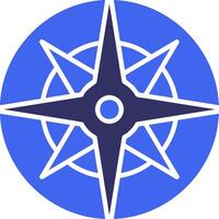 Nautical compass Solid Two Color Icon vector