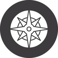 Nautical compass Glyph Circle Icon vector