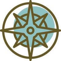 Nautical compass Linear Circle Icon vector