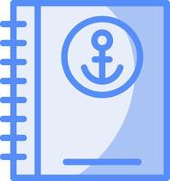 Ship-s log Line Filled Blue Icon vector