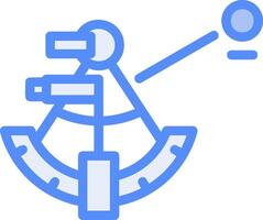 Sextant navigation Line Filled Blue Icon vector