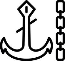 Anchor chain Line Icon vector