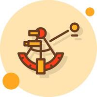 Sextant navigation Filled Shadow Circle Icon vector