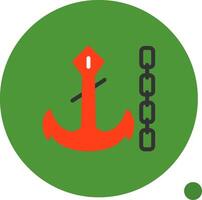 Anchor chain Flat Shadow Icon vector