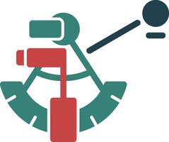 Sextant navigation Glyph Two Color Icon vector