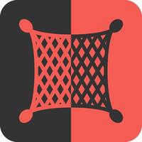 Fishing net Red Inverse Icon vector