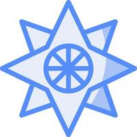 Mariner-s star Line Filled Blue Icon vector