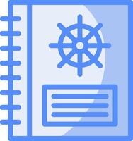 Captain-s logbook Line Filled Blue Icon vector