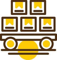 Logistics Yellow Lieanr Circle Icon vector