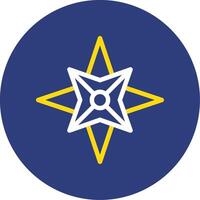Nautical star Dual Line Circle Icon vector
