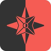 Nautical star Red Inverse Icon vector