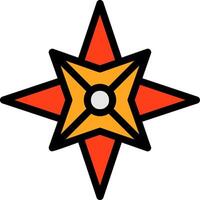 náutico estrella línea lleno icono vector