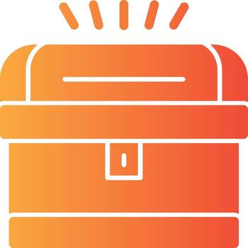 tesoro cofre sólido multi degradado icono vector