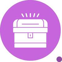 Treasure chest Glyph Shadow Icon vector