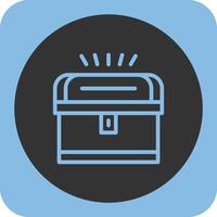 Treasure chest Linear Round Icon vector